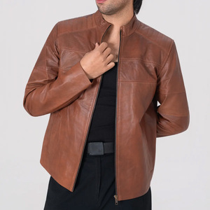 Icon by Gilani Chaqueta de cuero vintage marrón para hombre - Chaqueta marrón - Product Image 2