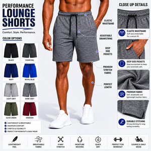 Pantalones Cortos Deportivos Casuales de Verano para Hombre, Transpirables, de Secado Rápido, de Spandex/Poliéster, con Cierre de Cordón, para Correr, Baloncesto, Playa - Product Image 3