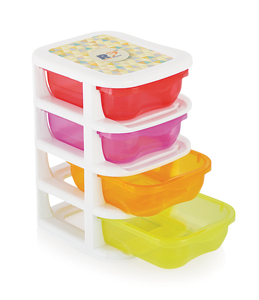 Stackable Plastic <b>Storage</b> <b>Drawers</b> Rectangle Four-Layer PP Material for Kitchen Modern Design - Product Image 1