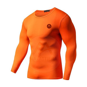 Chemises de compression pour hommes pour l'entraînement en salle de sport, manches longues, respirantes, extensibles, écologiques, séchage rapide, spandex/polyester, course à pied, cyclisme - Product Image 4