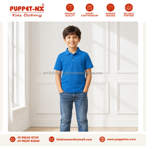 Camiseta Polo Azul Rey de Manga Corta para Niños Puppetnx de la Mejor Calidad, Mezcla de Poliéster/Algodón, Uniformes Escolares - Product Image 2
