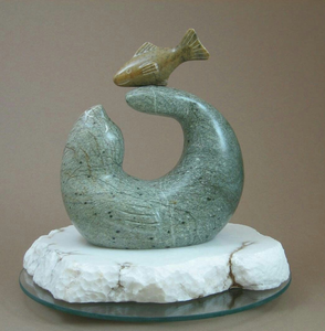 Smooth greenish-grey soapstone swan sculpture showcasing minimalist art carving, available at wholesale prices. - Product Image 5