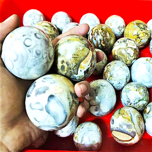ลูกบอลหินอาเกตลายจุด งานฝีมือทำมือจากหยกและคริสตัล หินธรรมชาติ หินเรกิ สำหรับตกแต่งบ้าน ลูกบอลแร่ธาตุ - Product Image 3