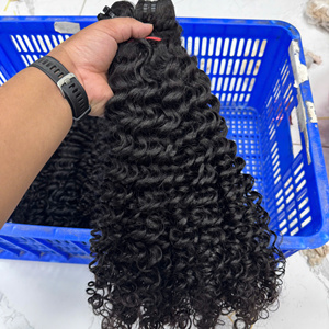 Extensions de cheveux vierges bruts cambodgiens à ondulations profondes, double trame, commande en gros, style vague naturelle - Product Image 3