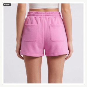 Shorts Casuales de Cintura Elástica de Alta Calidad para Mujer, 100% Algodón, Personalizados OEM, 350GSM, Transpirables, Corte Regular - Product Image 3