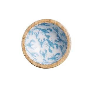 Bol en bois naturel personnalisable, best-seller, avec impression émaillée, forme ronde, pour la maison, bol de service en bois pour la cuisine - Product Image 4