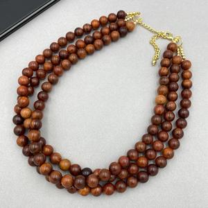 MN Exports Handmade Wooden Geometric Christian Boho Style Pendant <b>Necklace</b> with Pave Setting for Women Wedding <b>Statement</b> Jewelry - Product Image 5