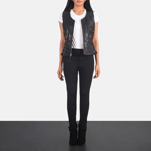 Gilet de motard pour femme en cuir premium, best-seller, fabriqué avec soin - Product Image 6