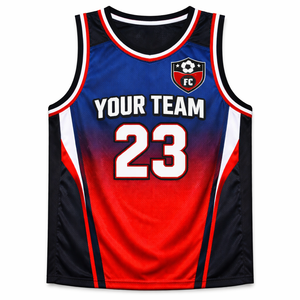 Camiseta de Baloncesto Personalizada para Equipos Escolares, Tallas Grandes, Secado Rápido, Transpirable, 100% Poliéster, Nombre y Número del Jugador Sublimados en la Parte Delantera - Product Image 1