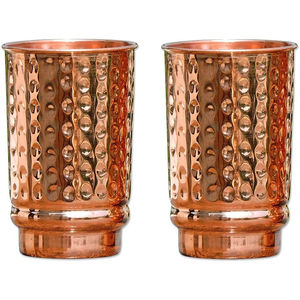 Juego de 2 vasos de agua de cobre puro martillado hechos a mano para uso en cocina y restaurante - Product Image 1