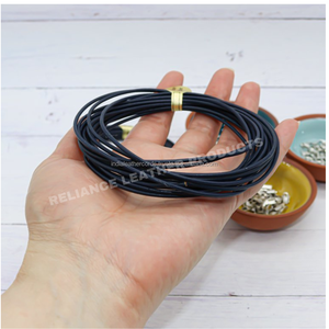 High Demand 2mm Regular Black Round Leather <b>Cord</b> Spool for DIY Jewelry for Bracelets Decorative, DIY Projects - Product Image 1