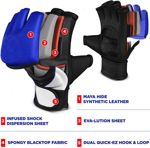 Gants de boxe en cuir pour adultes, gants d'entraînement MMA, sangle de poignet réglable, équipement d'arts martiaux antidérapant - Product Image 6