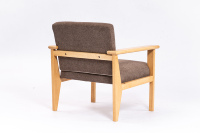 Fauteuil ergonomique moderne en bois pour bureau à domicile, entrepôt, hôtel, extérieur, villa, avec dossier réglable et revêtement en tissu