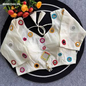 Blusa de seda romana de alta calidad con múltiples hilos y trabajo de espejo real, corte princesa, acolchada y con mangas acolchadas hasta el codo, suministro al por mayor - Product Image 3