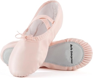 Chaussons de ballet en cuir véritable de haute qualité pour femmes, confortables, légers, antidérapants, avec doublure et semelle extérieure en cuir véritable - Product Image 6