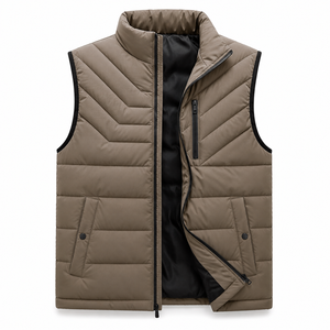 <b>Men's</b> <b>Warm</b> Quilted Puffer Vest Full Zip High Neck Sleeveless <b>Jacket</b> for Cold Weather Activities - Product Image 2