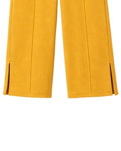 Pantalon de survêtement jaune moutarde pour femme, coupe large, taille élastique avec cordon de serrage, décontracté, coupe droite, doux et confortable pour la détente - Product Image 6