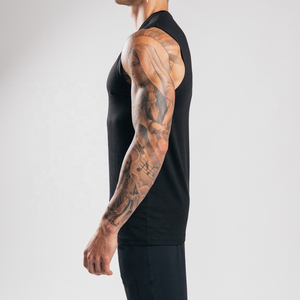 Camiseta sin Mangas Negra para Hombre, Calidad Premium 2026, Cuello Redondo, Color Sólido, Tejido de Punto, Estilo Casual, Entrega a Tiempo - Product Image 3