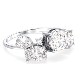 แหวนเพชรโมอิสซาไนต์ทรงคลาสสิค REYES ดีไซน์สวยหรู ทำจากเงินแท้ 925 ชุบทองคำขาว 14K 18K 22K สำหรับผู้หญิง เครื่องประดับคุณภาพสูง - Product Image 3