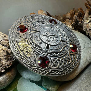 Pin de tartán celta de bombero, pin grande de cuadros, broche de peltre rojo, insignia para kilt escocés y traje de las Tierras Altas 2026 - Product Image 2