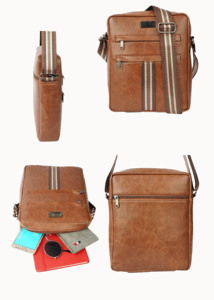 Premium PU Leather Business Sling Bag Stylish Crossbody Chest Pack Lightweight Travel Organizer/Planner Custom Logo Embossed - Product Image 3