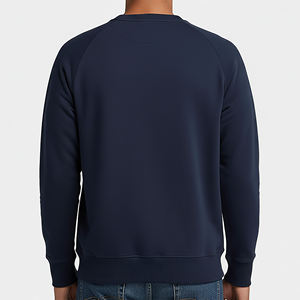 Sweat-shirt à col rond pour homme, style poche avant, haute qualité, molleton de coton lourd, impression personnalisée avec logo brodé, style hip-hop. - Product Image 3