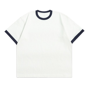 T-shirts unisexes de haute qualité avec col et poignets contrastés, personnalisés, 100% coton, 320 g/m², coupe ample et oversize, t-shirt Ringer pour hommes - Product Image 2