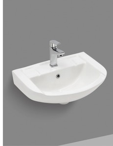 Premium Small Wash <b>Basin</b> Gold Ceramic Oval Wall Mounted Bathroom Sink Compact Modern Home Use Luxury Finish - Product Image 6