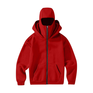 Oversized High Quality Streetwear Full Face Zip Up <b>Hoodie</b> Wholesale Blank 100% Cotton Winter Tech Fleece Custom Men's <b>Hoodie</b> - Product Image 3