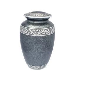 โกศทองเหลืองพร้อมเคลือบสีน้ำตาลเข้มและเคลือบสีเงินพร้อมขี้เถ้าจากธรรมชาติสำหรับงานศพ - Product Image 1