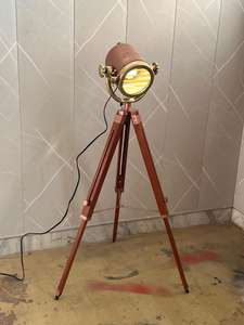 CH Antique <b>Nautical</b> Wooden Floor <b>Lamp</b> Handmade Polished Tripod Lighting Spot Light Home Decorative Gift From Calvin Handicraft - Product Image 2