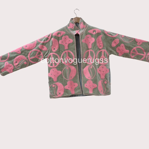 Eco-Friendly Winter Boho Handmade Velvet Suzani Embroidered Women's Luxury <b>Coat</b> for Party Wear - Product Image 2