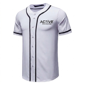 Maillot de baseball personnalisé pour homme, unisexe, manches courtes, boutons sur le devant, couleur unie, polyester respirant, vêtements de sport - Product Image 4
