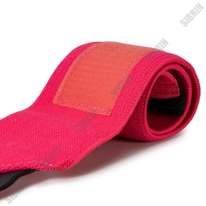 Sibrin Custom Logo Print Womens <b>Pink</b> Wrist <b>Wraps</b> Heavy Duty braces Support for Powerlifting Weightlifting Wrist Support 18 Inch - Product Image 2