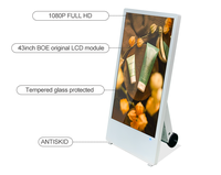 Reproductor de Publicidad LCD Portátil de 43 Pulgadas con Batería Recargable para Interiores, Ideal para Restaurantes
