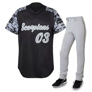 Maillot de baseball Scorpions pour homme, noir, manches camouflage, numéro 03, en polyester anti-humidité, coupe classique, manches courtes - Product Image 1