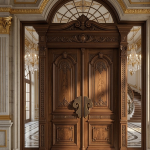 Manija de Puerta Floral Moderna de Lujo en Acabado Latón Satinado |   Herrajes para Entrada de Apartamento de 14 Pulgadas con Fácil Instalación - Product Image 4