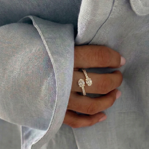 Orbit Diamond <b>Ring</b>, Lab Grown Diamond <b>Ring</b>, 14K Gold Modern Minimalist <b>Ring</b>, <b>Dainty</b> Stacking <b>Ring</b>, Unique Fine Jewelry Gift for - Product Image 1