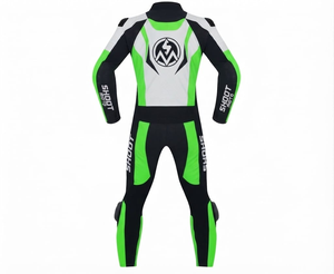 Combinaison de moto Rawasaki Pro 1 pièce pour homme en cuir de vache véritable/cuir de kangourou, style MotoCP, armure niveau 2 - Product Image 2