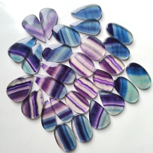 Pierre précieuse cabochon en fluorite naturelle de haute qualité, paire de cristaux, prix de gros pour la fabrication de bijoux, pierres précieuses en vrac - Product Image 2