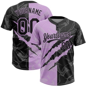 Jersey de Softbol Fastpitch Negro Lavanda Avanzado OEM ODM con Patrón Abstracto Rascado, Transpirable y de Secado Rápido para Uniforme de Equipo - Product Image 2