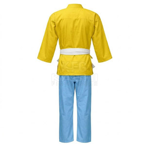 Kimono d'arts martiaux 100 % coton, doux, respirant, séchage rapide, léger, unisexe, pour entraînements quotidiens de karaté avec logo frontal - Product Image 2