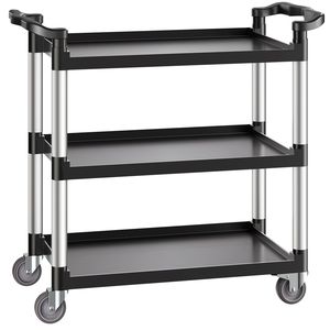 Carrello Utilitario in Plastica a 3 Ripiani con Capacità di Carico di 227 kg e Ruote Girevoli a 360 Gradi (2 Freni) 79,5 x 49 cm - Product Image 2