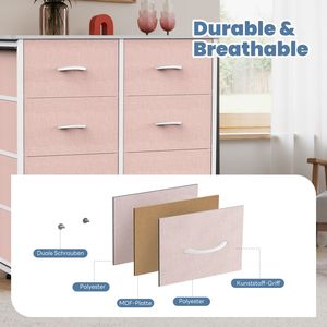 8-Drawer Tall Dresser for Bedroom Fabric Dresser with Sturdy Steel <b>Frame</b> and Wood Top Dresser and Chest of Drawers - Product Image 4