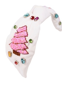 Bande de cheveux de broderie perlée à la main pour les femmes luxe élégant nouveau design de fleur strass élégant pour l'anniversaire de noël - Product Image 2