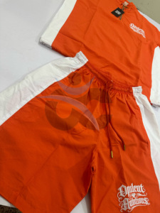 ORCAFITS Custom Made Orange Half-<b>Zip</b> T-Shirt & Shorts Set Breathable <b>Zip</b> <b>up</b> Lightweight Nylon Windbreaker Set Unisex Regular Fit - Product Image 4