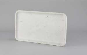 Bandeja de mármol natural de lujo para servir comida, café, té, con superficie pulida, decorativa, organizador para mesa de comedor, cocina y hogar. - Product Image 3