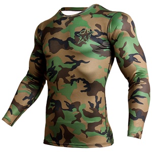 Custom Sublimated Compression Gym Shirts Long Sleeve BJJ Rashguard MMA <b>Mens</b> Rash Guard - Product Image 1