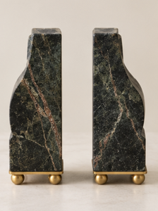 Sujetalibros de Lujo de Mármol y Metal, Soporte Decorativo para Libros, Juego de Sujetalibros de Piedra Hechos a Mano para Estantes, Biblioteca, Oficina, Decoración del Hogar - Product Image 2