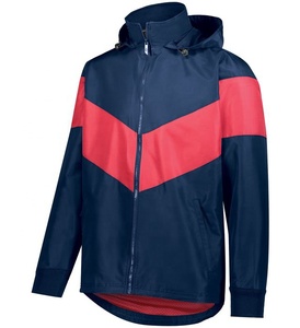 Chaqueta Impermeable Larga Casual para Hombre con Bloques de Color, con Capucha y Cremallera Frontal, con Logo, para Exteriores, Abrigo de Lluvia de Invierno, Impresión Personalizada OEM - Product Image 1